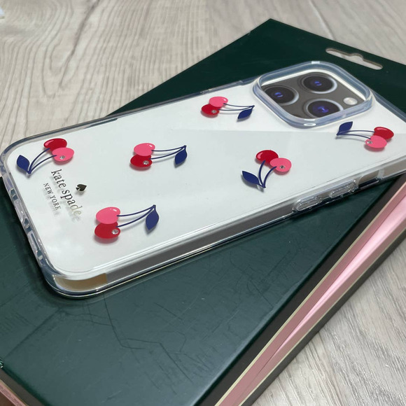 Kate Spade Iphone 12 Pro Max Cherry Jeweled Dancing Clear Phone Case - Picture 4 of 7